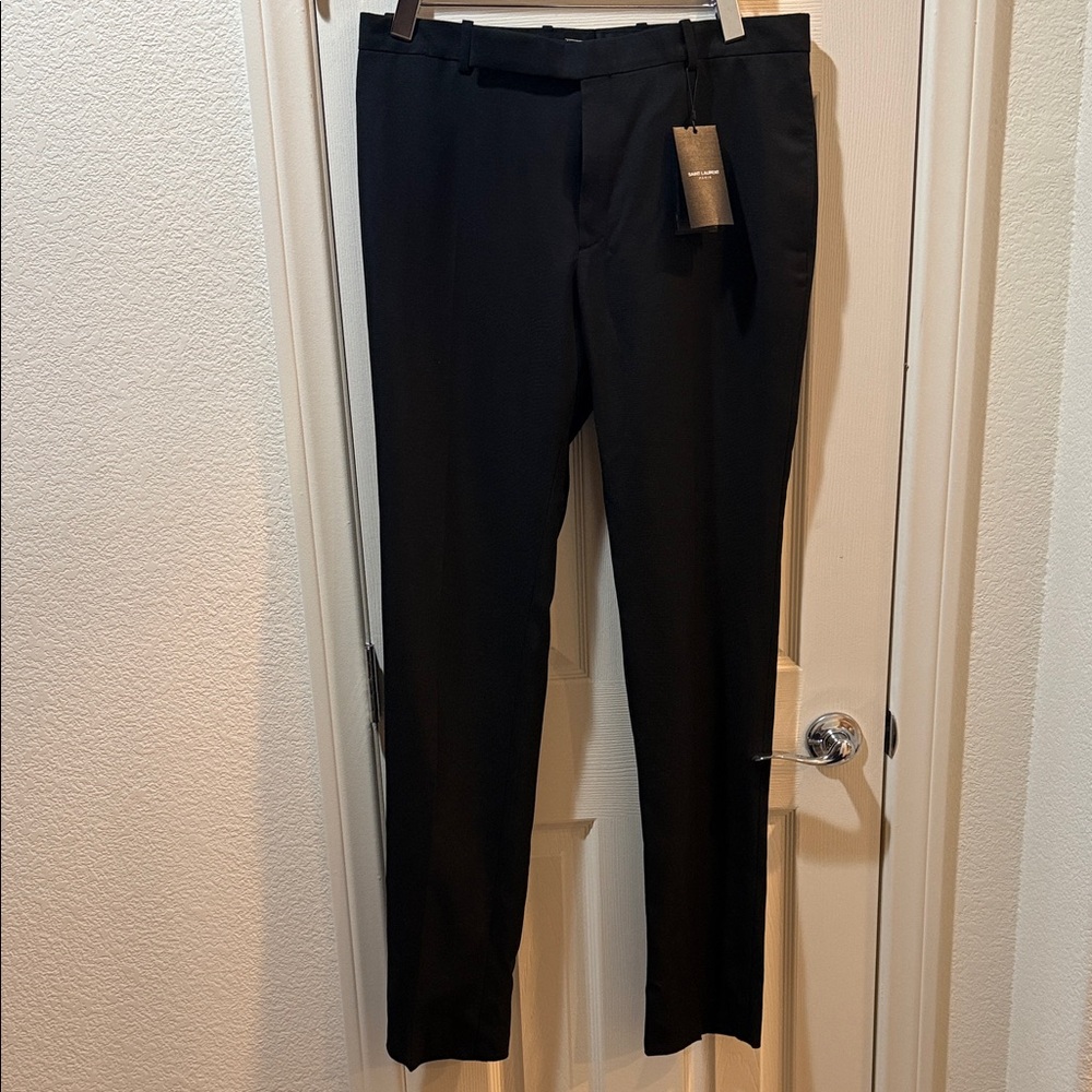 Saint Laurent Men's Black Dress Pants 50